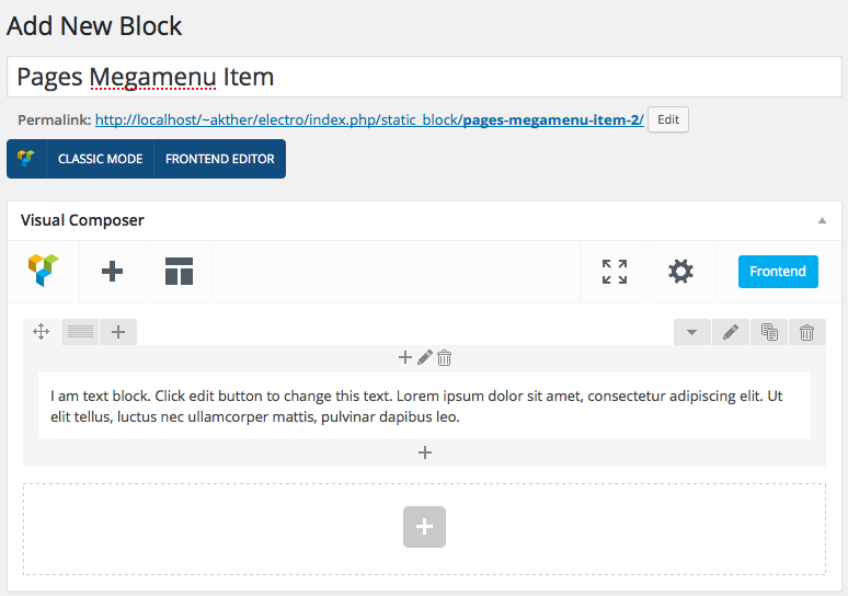 wordpress add text blocks into old tabs